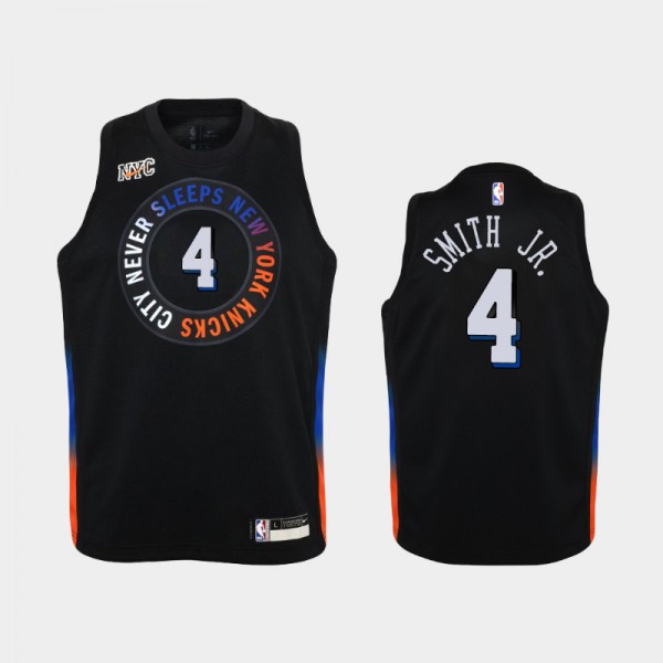 Dennis Smith Jr. New York Knicks #4 Youth City 2020-21 Jersey - Black