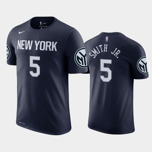 Dennis Smith Jr. New York Knicks #5 Men's City 2019-20 T-Shirt - Navy
