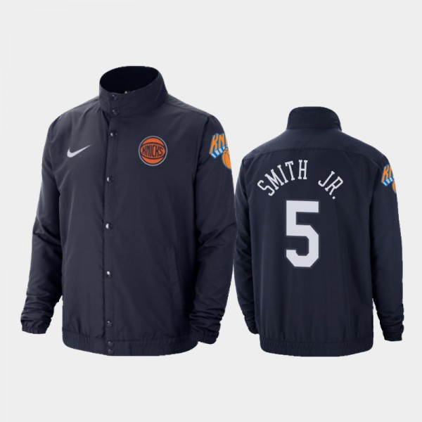 Dennis Smith Jr. New York Knicks #5 Men's City Edition 2019-20 DNA Full-Snap Jacket - Navy