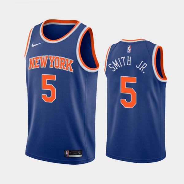 Dennis Smith Jr. New York Knicks #5 Men's Icon 2019 season Jersey - Blue