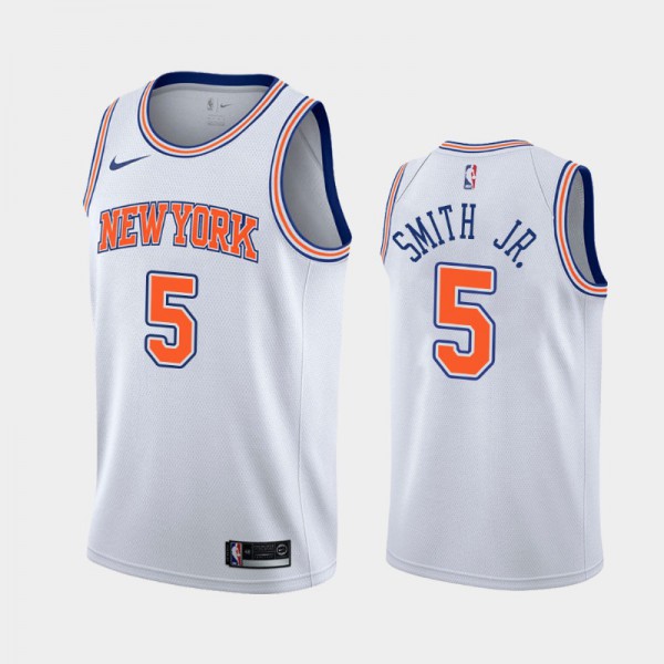 Dennis Smith Jr. New York Knicks #5 Men's Statement 18-19 Jersey - White