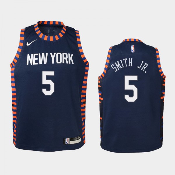 Dennis Smith Jr. New York Knicks #5 Youth City 18-19 Jersey - Navy