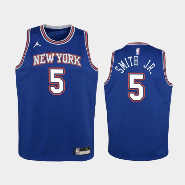Dennis Smith Jr. New York Knicks #5 Youth Statement 2020-21 Jordan Brand Jersey - Blue